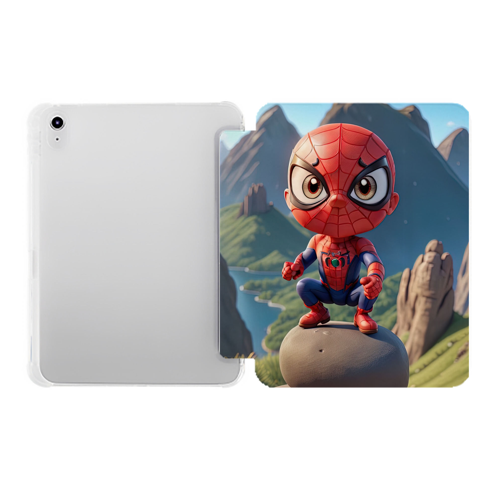 （画像用） Spider Man スパイダーマン IPad ケース ペン収納付き 三つ折りスタンド PUレザー×シリコン 対応機種9.5/10.5/10.9インチ
